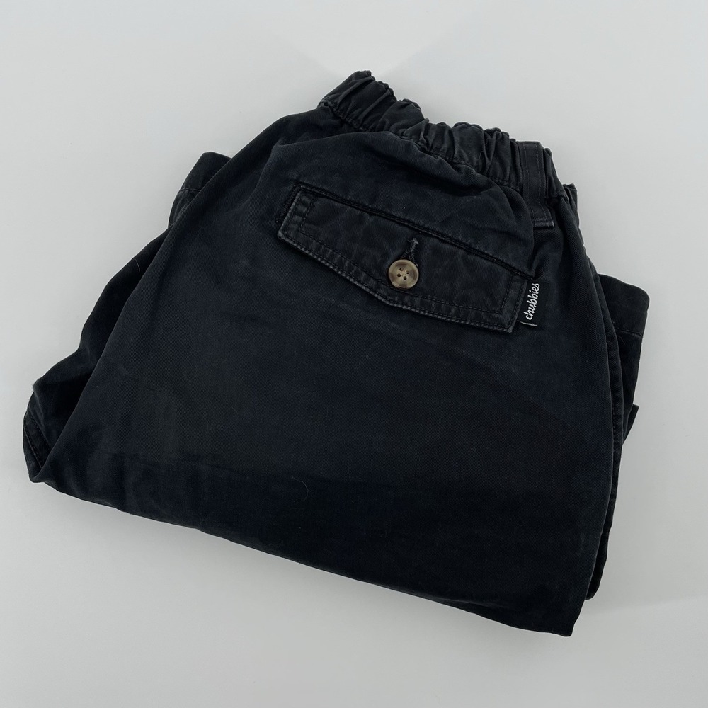Chubbies Shorts Men's M Black Chino Cotton Elastic Waist 7 Inch Inseam Casual